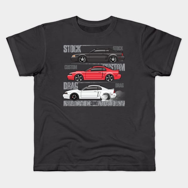 3 in One Stangs Stances Kids T-Shirt by JRCustoms44